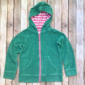 Mini Boden Green Terry Toweling Hoodie